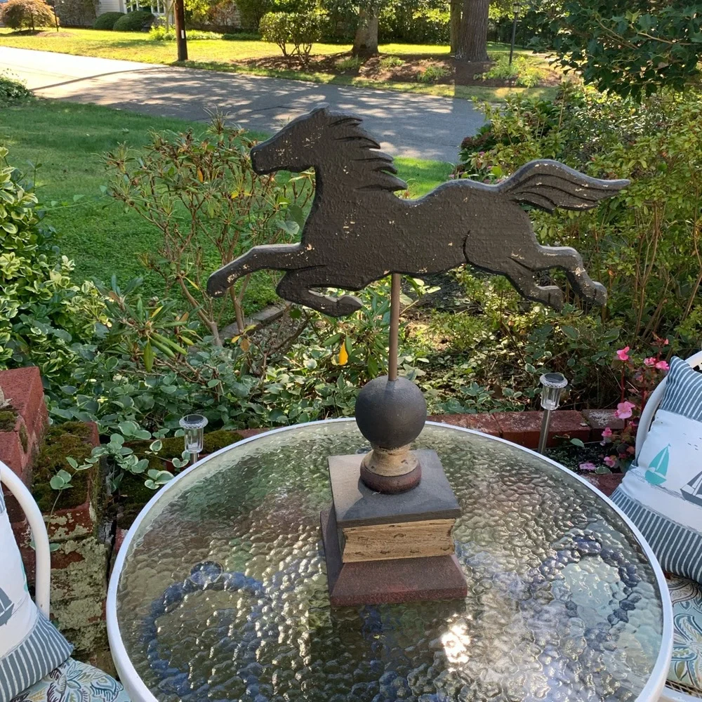 Vintage Dexter Black Horse Weathervane Decor